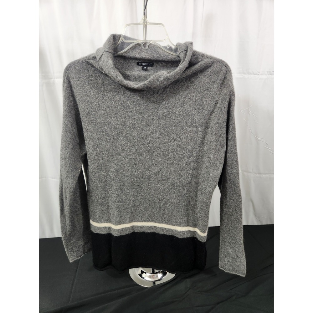 Womens StyleMint‎ Cashmere Sweater M Black/Gray